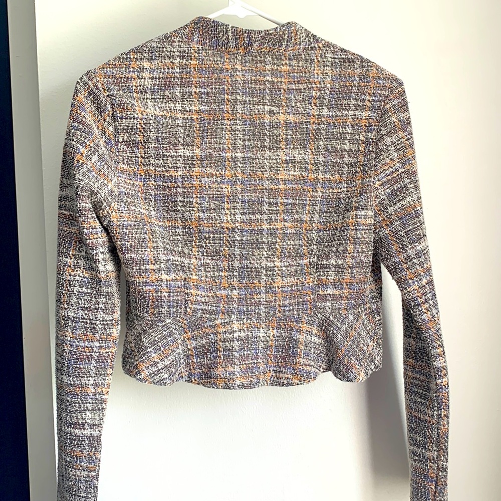 Belle Poque blazer/cardigan size small, orange blue black white silver thread. - Picture 4 of 7
